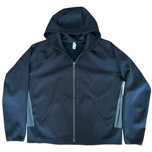 Lululemon Hooded Jacket Black Green Zip Up Technical Athletic Size XL